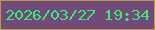 文字の大きさ：4、枠の色：b89b49、背景の色：714a79、文字の色：3de778 無料ブログパーツのブログ時計