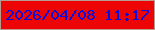 文字の大きさ：3、枠の色：b89b8f、背景の色：ed0506、文字の色：0a0bde 無料ブログパーツのブログ時計