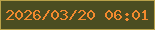 文字の大きさ：3、枠の色：b8a149、背景の色：4b4d21、文字の色：f28a2e 無料ブログパーツのブログ時計