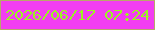 文字の大きさ：5、枠の色：b8a769、背景の色：f23df1、文字の色：9af322 無料ブログパーツのブログ時計