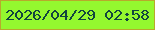 文字の大きさ：2、枠の色：b8a92c、背景の色：94f82f、文字の色：11453f 無料ブログパーツのブログ時計