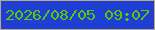 文字の大きさ：1、枠の色：b8aa86、背景の色：1f3fd4、文字の色：5bca04 無料ブログパーツのブログ時計