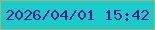 文字の大きさ：5、枠の色：b8ab69、背景の色：17cccb、文字の色：311a8e 無料ブログパーツのブログ時計