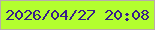 文字の大きさ：3、枠の色：b8aca9、背景の色：b3fe2e、文字の色：391d89 無料ブログパーツのブログ時計