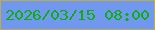 文字の大きさ：1、枠の色：b8ad57、背景の色：7297ee、文字の色：0cae12 無料ブログパーツのブログ時計