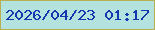 文字の大きさ：3、枠の色：b8ae52、背景の色：b4e3df、文字の色：1337ae 無料ブログパーツのブログ時計