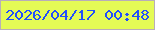文字の大きさ：5、枠の色：b8aeb8、背景の色：e4fb55、文字の色：224ffc 無料ブログパーツのブログ時計