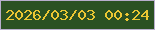文字の大きさ：1、枠の色：b8aecc、背景の色：2b5122、文字の色：ecc733 無料ブログパーツのブログ時計