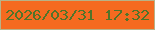文字の大きさ：5、枠の色：b8b287、背景の色：f56a20、文字の色：51742a 無料ブログパーツのブログ時計