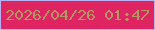 文字の大きさ：5、枠の色：b8b2f4、背景の色：df2561、文字の色：b39663 無料ブログパーツのブログ時計