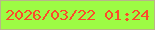 文字の大きさ：3、枠の色：b8b687、背景の色：9dfb44、文字の色：fc4b2b 無料ブログパーツのブログ時計