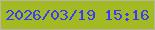 文字の大きさ：3、枠の色：b8b7a2、背景の色：a3ba25、文字の色：353df6 無料ブログパーツのブログ時計
