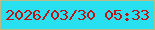 文字の大きさ：2、枠の色：b8ba88、背景の色：28e0ef、文字の色：bf1415 無料ブログパーツのブログ時計