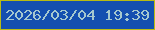 文字の大きさ：3、枠の色：b8bb14、背景の色：144fb0、文字の色：a5c8cf 無料ブログパーツのブログ時計