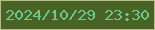文字の大きさ：1、枠の色：b8bb8b、背景の色：486323、文字の色：6bc98e 無料ブログパーツのブログ時計