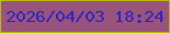文字の大きさ：1、枠の色：b8bc0e、背景の色：98547d、文字の色：2e22c0 無料ブログパーツのブログ時計