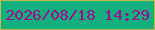 文字の大きさ：4、枠の色：b8be47、背景の色：13af7e、文字の色：9f0d8f 無料ブログパーツのブログ時計