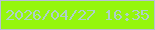 文字の大きさ：2、枠の色：b8bfd6、背景の色：95f60d、文字の色：add0c8 無料ブログパーツのブログ時計