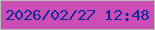 文字の大きさ：1、枠の色：b8c0b5、背景の色：ca4eb6、文字の色：0f299a 無料ブログパーツのブログ時計