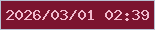 文字の大きさ：4、枠の色：b8c0d1、背景の色：7b142f、文字の色：f1bbce 無料ブログパーツのブログ時計