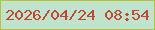 文字の大きさ：4、枠の色：b8c13c、背景の色：bfe3cd、文字の色：c14832 無料ブログパーツのブログ時計