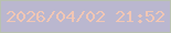 文字の大きさ：1、枠の色：b8c1b0、背景の色：bab7cf、文字の色：f1c6b4 無料ブログパーツのブログ時計