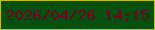 文字の大きさ：2、枠の色：b8c222、背景の色：04500c、文字の色：710326 無料ブログパーツのブログ時計