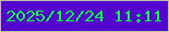 文字の大きさ：4、枠の色：b8c29b、背景の色：5303cd、文字の色：08ff3e 無料ブログパーツのブログ時計