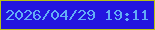 文字の大きさ：4、枠の色：b8c313、背景の色：2315df、文字の色：63adf6 無料ブログパーツのブログ時計