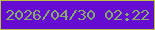 文字の大きさ：2、枠の色：b8c441、背景の色：660bd1、文字の色：88aa6a 無料ブログパーツのブログ時計