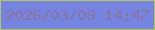 文字の大きさ：2、枠の色：b8c462、背景の色：7583e1、文字の色：8774a1 無料ブログパーツのブログ時計