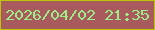 文字の大きさ：2、枠の色：b8c701、背景の色：a85a5d、文字の色：9dee88 無料ブログパーツのブログ時計