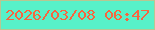 文字の大きさ：2、枠の色：b8c792、背景の色：58f1c9、文字の色：f8653f 無料ブログパーツのブログ時計