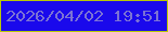 文字の大きさ：4、枠の色：b8c905、背景の色：1a09ec、文字の色：7b72d4 無料ブログパーツのブログ時計
