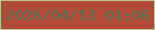 文字の大きさ：2、枠の色：b8ca91、背景の色：b44a38、文字の色：517055 無料ブログパーツのブログ時計