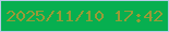 文字の大きさ：1、枠の色：b8cbe7、背景の色：07af50、文字の色：999a37 無料ブログパーツのブログ時計