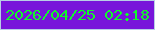 文字の大きさ：3、枠の色：b8cee5、背景の色：7815da、文字の色：11fa2b 無料ブログパーツのブログ時計