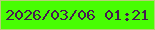 文字の大きさ：5、枠の色：b8cf77、背景の色：48fd03、文字の色：461b50 無料ブログパーツのブログ時計