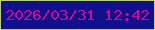 文字の大きさ：2、枠の色：b8cf7e、背景の色：100f8c、文字の色：ca0c95 無料ブログパーツのブログ時計