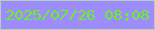 文字の大きさ：2、枠の色：b8cfbd、背景の色：9d8dfc、文字の色：6af220 無料ブログパーツのブログ時計