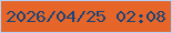 文字の大きさ：5、枠の色：b8cff6、背景の色：e56628、文字の色：1c4377 無料ブログパーツのブログ時計