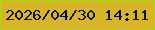 文字の大きさ：4、枠の色：b8d019、背景の色：d7b428、文字の色：09143d 無料ブログパーツのブログ時計