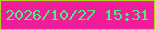 文字の大きさ：3、枠の色：b8d02a、背景の色：f11c9a、文字の色：4fee78 無料ブログパーツのブログ時計