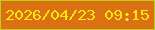 文字の大きさ：3、枠の色：b8d116、背景の色：db7113、文字の色：fae70b 無料ブログパーツのブログ時計