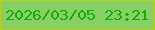 文字の大きさ：5、枠の色：b8d117、背景の色：86d065、文字の色：14ab0c 無料ブログパーツのブログ時計