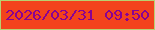 文字の大きさ：3、枠の色：b8d170、背景の色：f3431c、文字の色：890293 無料ブログパーツのブログ時計
