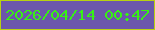 文字の大きさ：4、枠の色：b8d210、背景の色：6c57ab、文字の色：37f113 無料ブログパーツのブログ時計