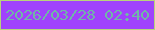 文字の大きさ：5、枠の色：b8d37b、背景の色：a042fc、文字の色：6fb7a6 無料ブログパーツのブログ時計
