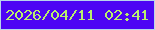 文字の大きさ：2、枠の色：b8d4eb、背景の色：4d05f4、文字の色：b8ef6d 無料ブログパーツのブログ時計
