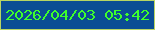 文字の大きさ：5、枠の色：b8d563、背景の色：0b4d94、文字の色：3efe2c 無料ブログパーツのブログ時計